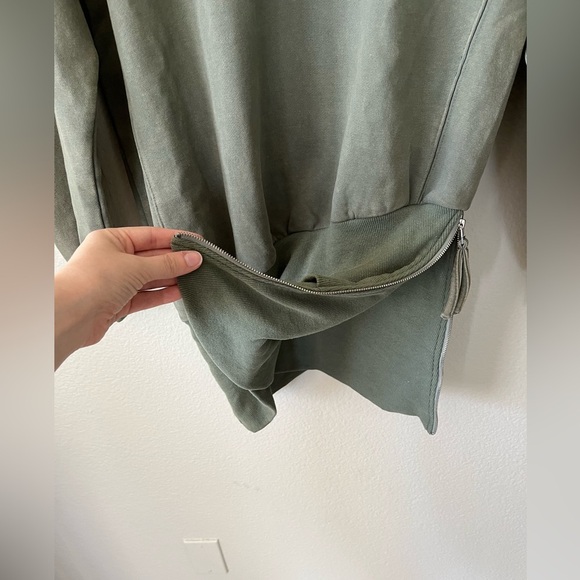 NWT RETROFETE Desreen Asymmetrical Sweater Dress in Army Green Women's Size XS - Picture 8 of 16